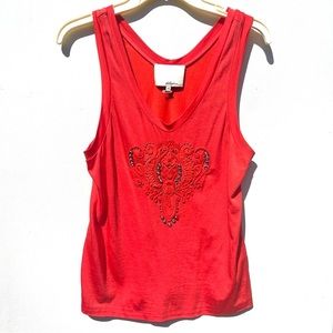 Phillip Lim 3.1 red rhinestone tank top sleeveless access